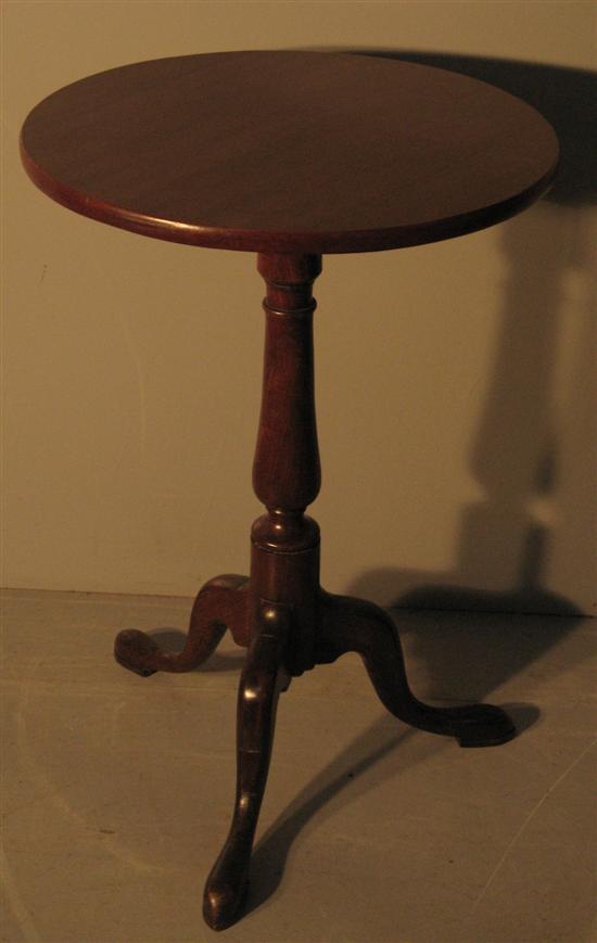 Appraisal: George III mahogany round table with turned column support and