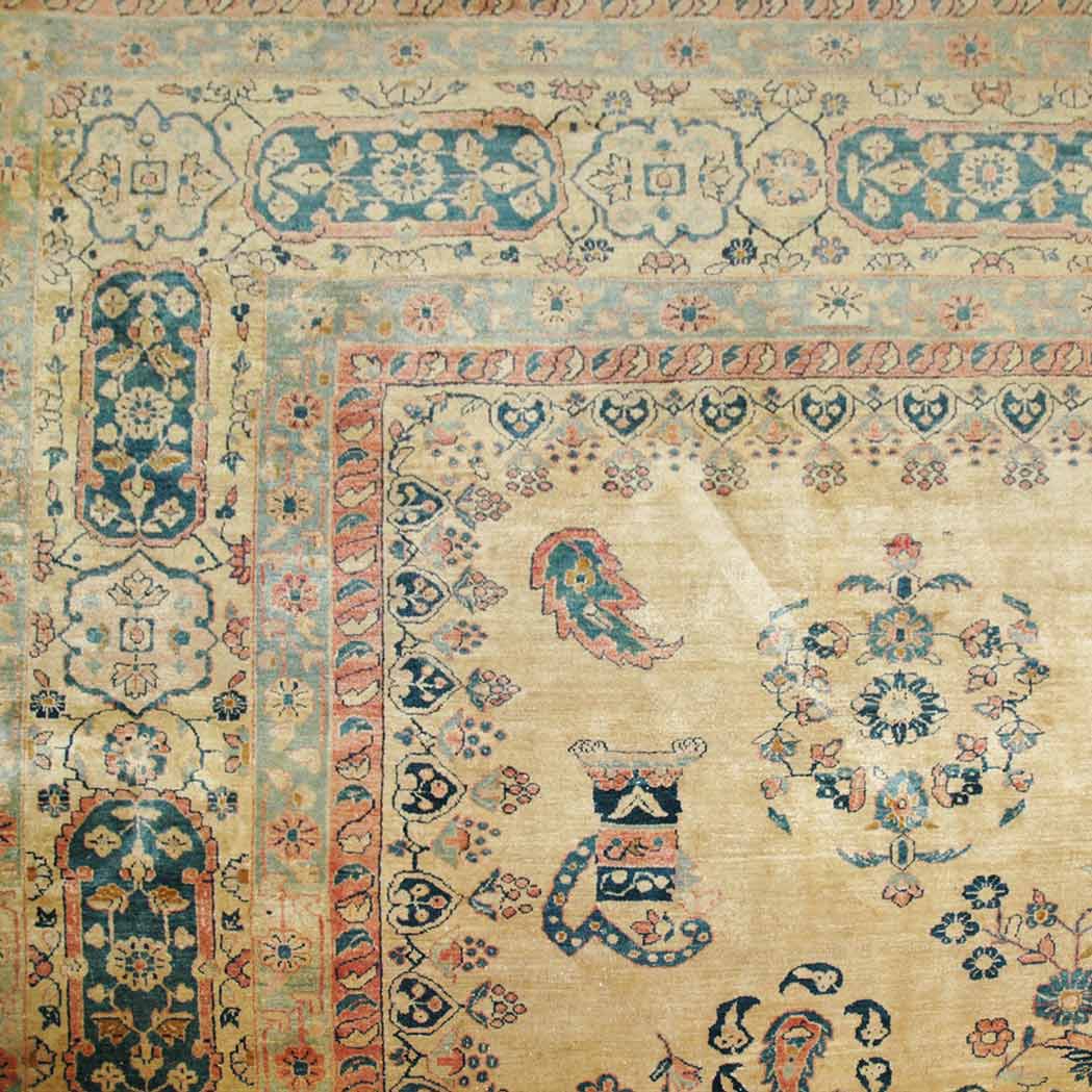 Appraisal: Kirman Rug Southeast Persia circa The ivory field with a