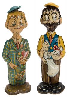 Appraisal: Pair of Louis Marx Tin Litho Wind-Up Toys Lithographed tin