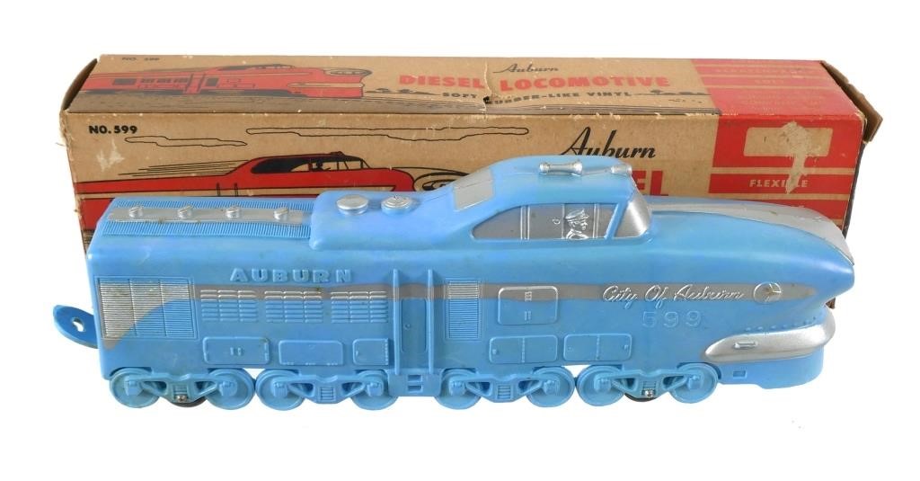 Appraisal: VINTAGE AUBURN DIESEL LOCOMOTIVE TOY Soft rubber-like vinyl City of