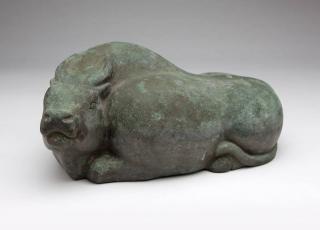 Appraisal: A Japanese bronze bull figure Showa Period early th century