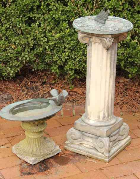 Appraisal: Two Garden Ornamentsincluding a sundial and bird bath each with