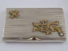 Appraisal: Russian military interest A silver cigarette case with an applied