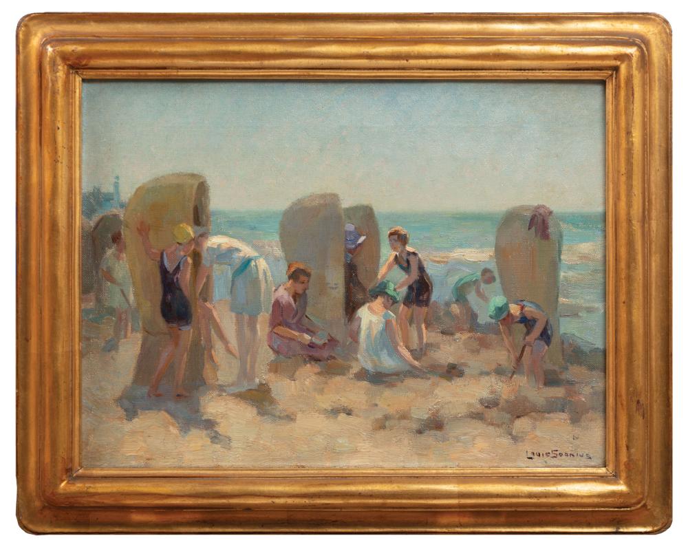 Appraisal: Louis Soonius Dutch - Strandgesicht oil on canvas signed lower