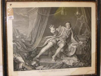 Appraisal: WILLIAM HOGARTH AND C GRIGNION After Hogarth Mr Garrick in