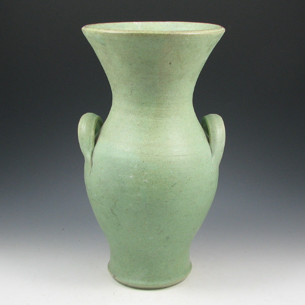 Appraisal: Handled Vase Attr to A R Cole Rainbow Pottery Large