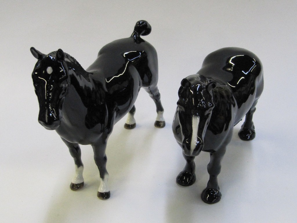 Appraisal: Two Beswick figures of horses to include Hackney horse no