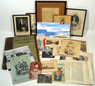 Appraisal: Vintage Antique COLLECTIBLE ART PRINTS EPHEMERA Signed Gautier Aigner Photography