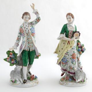 Appraisal: Pair of Continental Porcelain Figures early th c of a