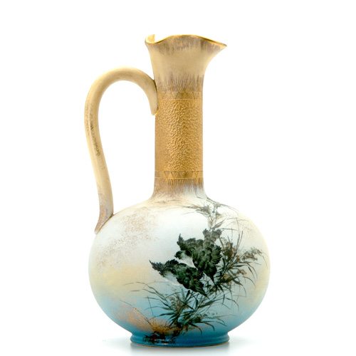 Appraisal: ROOKWOOD Limoges-style pitcher by Matt Daly with swallows in flight