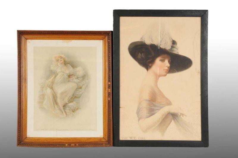 Appraisal: Lot of Litho Advertisements Featuring Women Description Both include frames