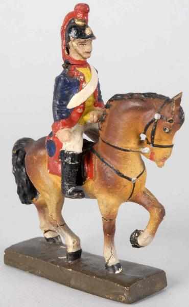 Appraisal: Lineol cm Mounted Prussian Officer Some slight cracking on horse's