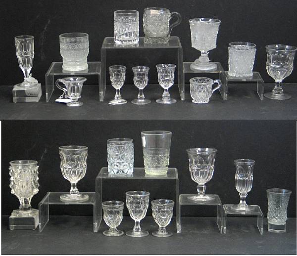 Appraisal: An assembled group of American press molded glasses and tumblers