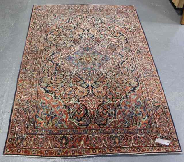 Appraisal: Vintage Center Medallion Oriental Scatter Carpet Finely woven From a