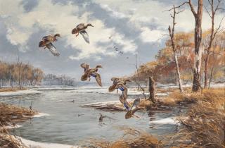 Appraisal: David A Maass b Ducks in Flight David A Maass