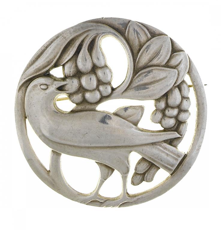 Appraisal: A GEORG JENSEN SILVER BROOCH designed by Georg Jensen maker's