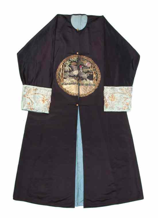 Appraisal: A Chinese Official's Silk Robe having gilt thread embroidery to