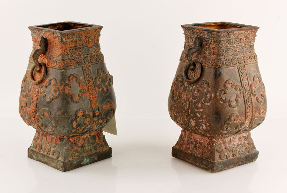 Appraisal: - Pr Asian Wax Pots Pair of Asian pots wax