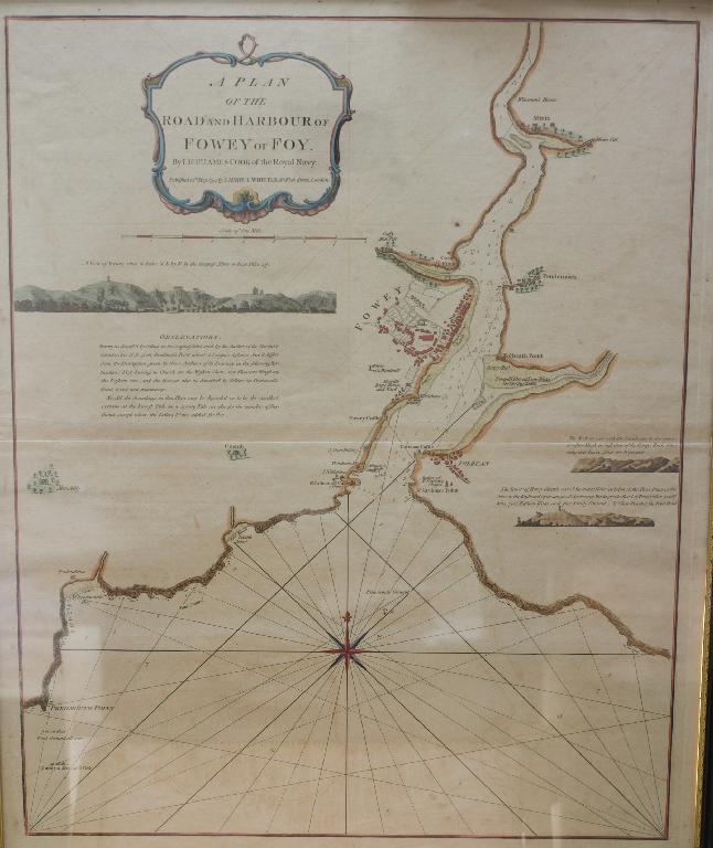 Appraisal: th CENTURY ENGRAVED AND HAND-COLOURED NAVAL CHART A PLAN OF