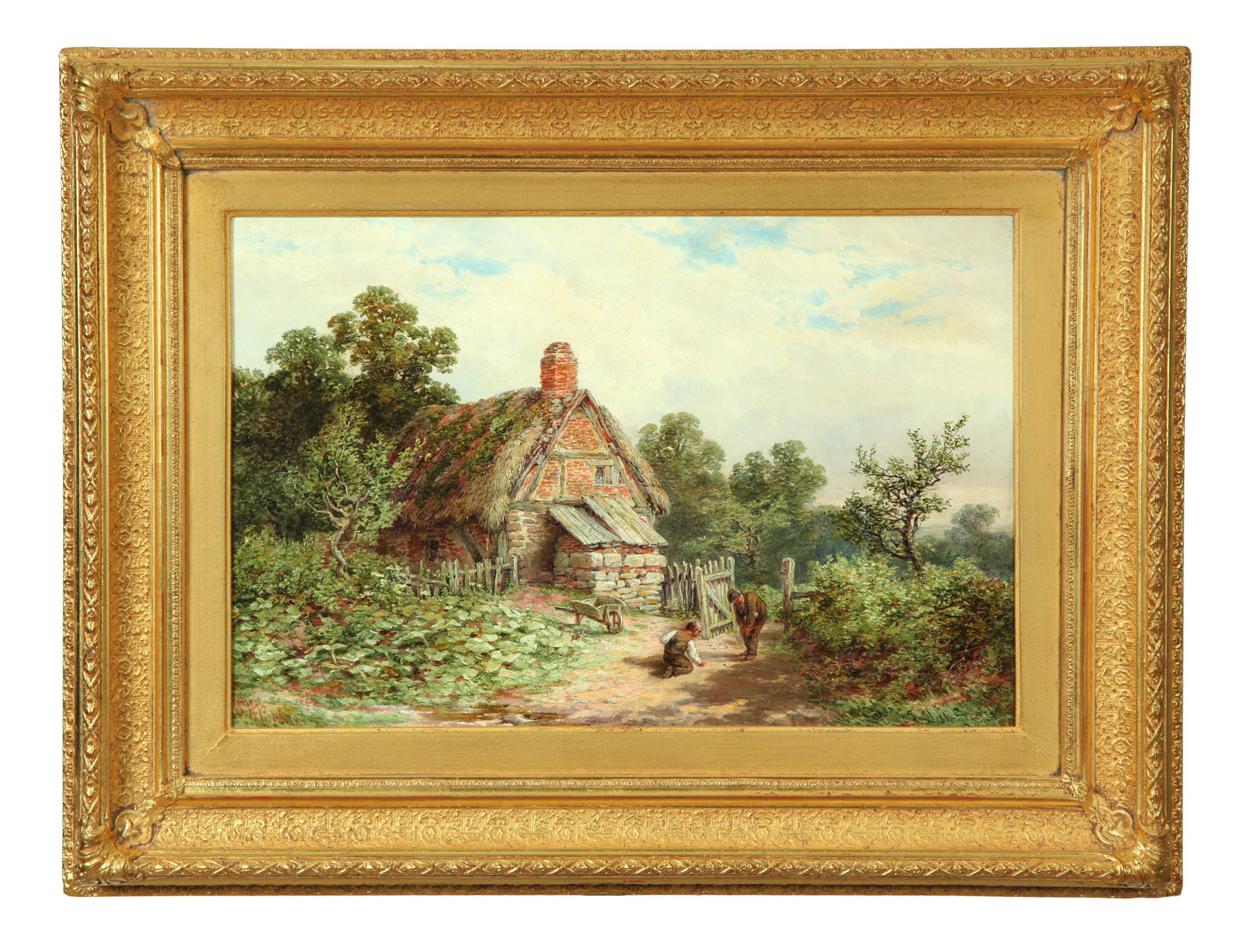 Appraisal: COTTAGE SCENE BY SAMUEL H BAKER UNITED KINGDOM - Oil