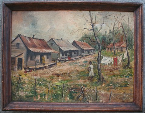 Appraisal: SOUTHERN BLACK POVERTY PAINTING Oil Canvas '' x '' unsigned