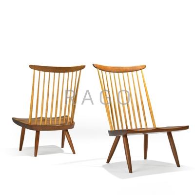 Appraisal: MIRA NAKASHIMA b NAKASHIMA STUDIOS Pair of New lounge chairs