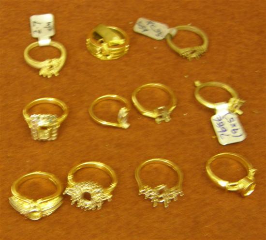 Appraisal: Twelve gold ring castings