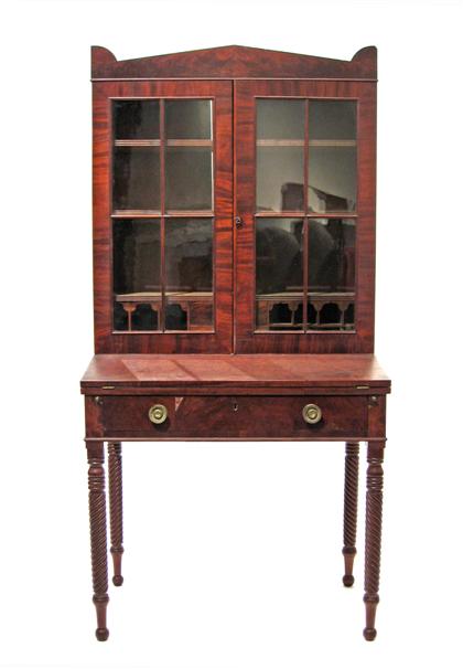 Appraisal: Late Federal mahogany secretary desk th century