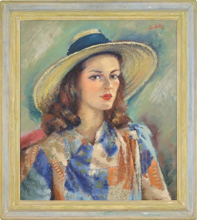 Appraisal: DE CARLO American Mid- th Century PORTRAIT OF A YOUNG