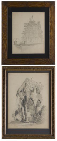 Appraisal: Clement Strudwick NC - Two Drawings pencil on paper both