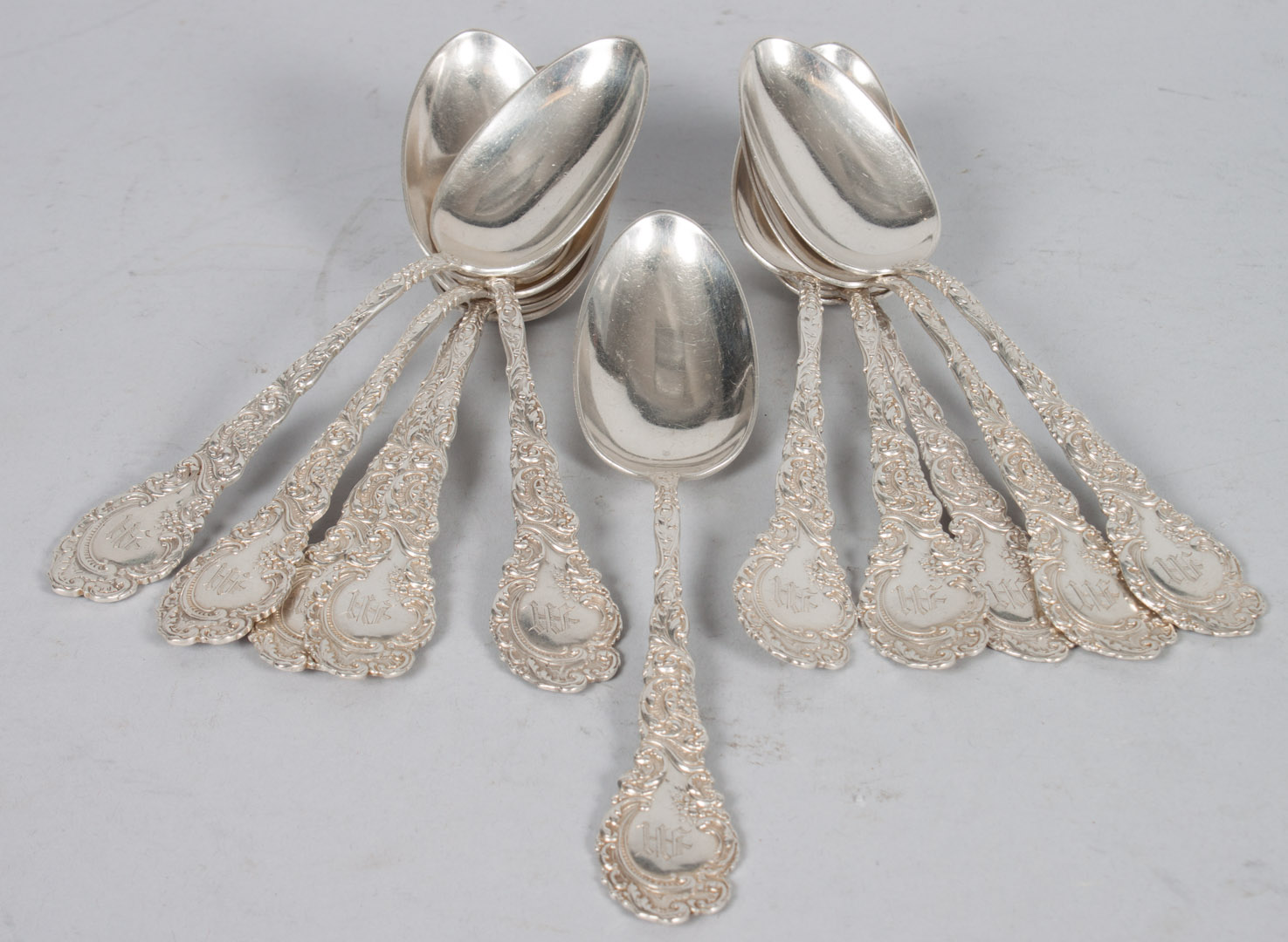 Appraisal: Eleven Wallace sterling silver tablespoons in the Rococo Revival style