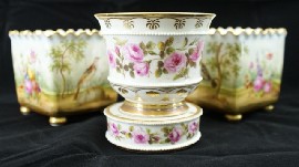 Appraisal: A pair of French square form porcelain cache pots each