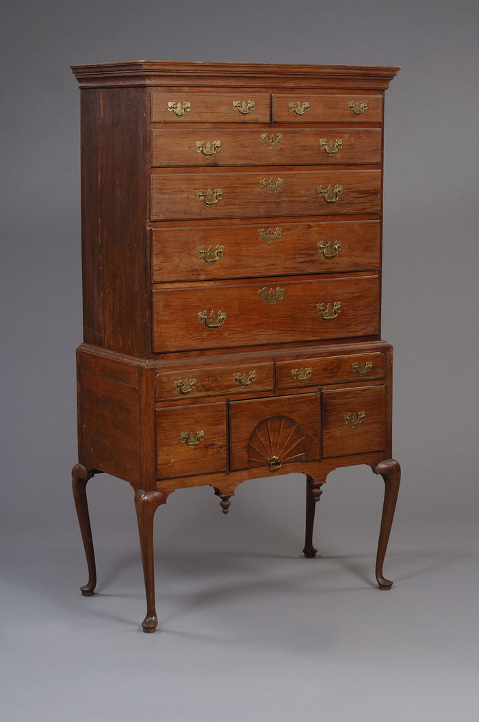 Appraisal: MASSACHUSETTS QUEEN ANNE MAHOGANY AND BIRCH HIGHBOY In two parts