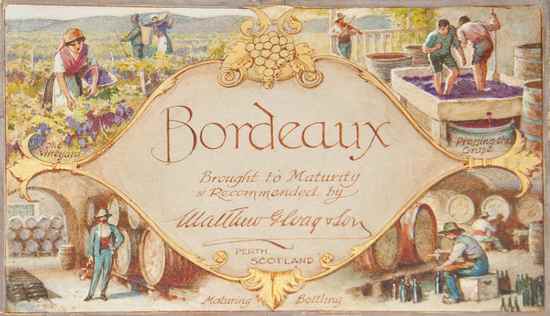 Appraisal: Lloyd Nathaniel Co original artwork for a decorative Bordeaux wine