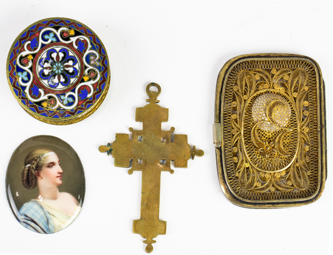 Appraisal: LOT OF A CONTINENTAL ENAMEL MINIATURE PLAQUE OF A CLASSICAL