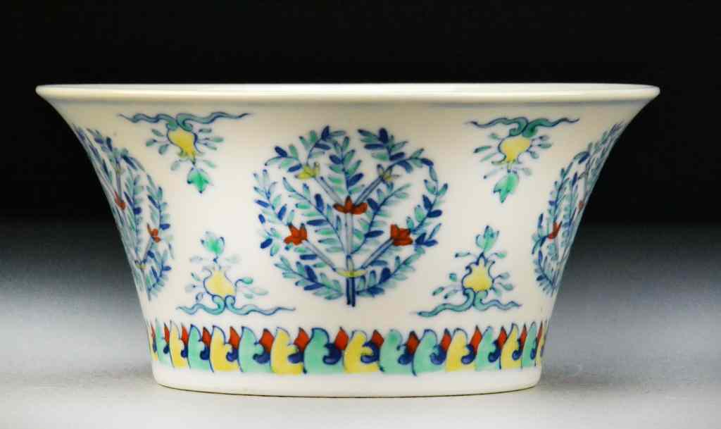 Appraisal: Chinese Dou Cai Porcelain BowlThe bowl with flared rim finely