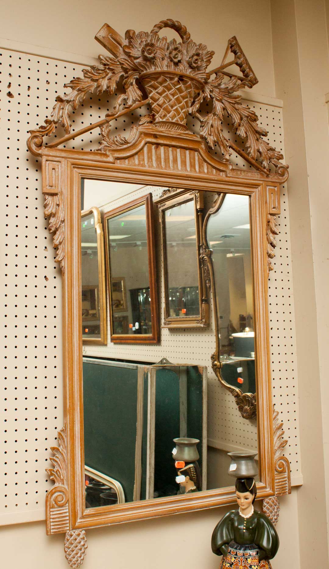 Appraisal: Pickled wood wall mirror