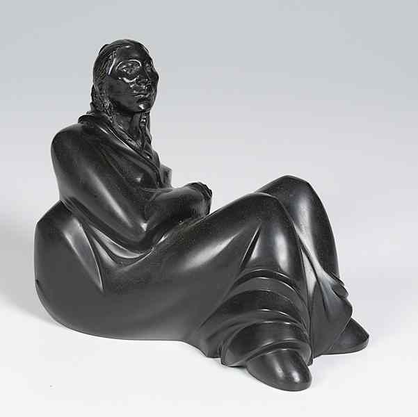 Appraisal: John Boomer Stone Seated Woman signed and dated by leg