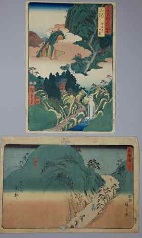 Appraisal: A JAPANESE WOODBLOCK PRINTS BY HIROSHIGE - the first from