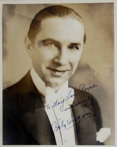 Appraisal: A Bela Lugosi sepia signed photograph s A vintage print