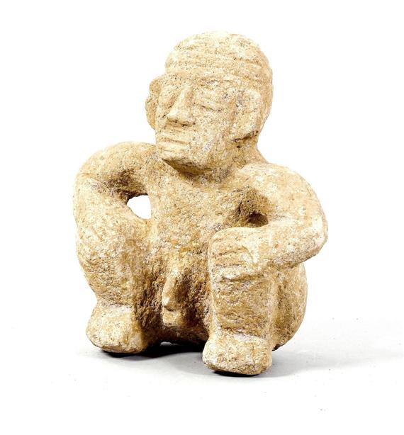 Appraisal: SUKIE FIGURE Costa Rica Atlantic slope - AD Sandstone Seated