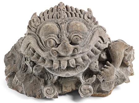 Appraisal: TERRACOTTA CARVING OF KALI POSSIBLY JAVANESE cm wide cm high