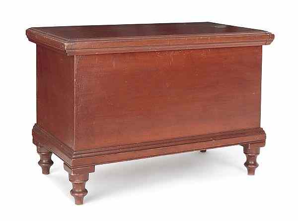 Appraisal: Miniature Pennsylvania painted poplar blanket chest mid th c retaining