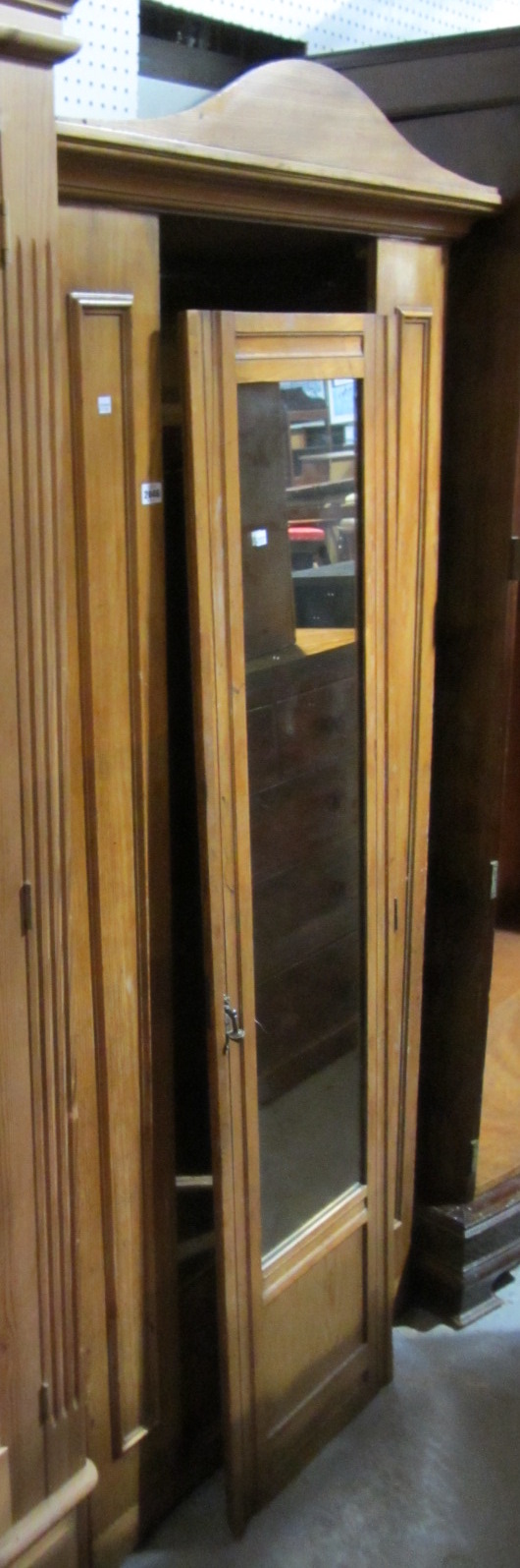 Appraisal: An ash single mirrored door wardrobe