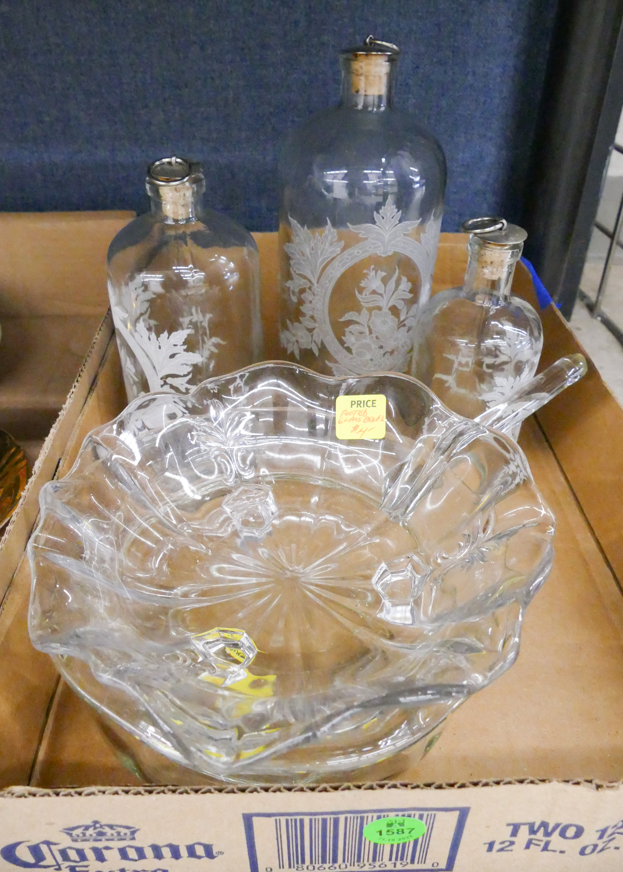 Appraisal: Box Vintage Glass Cologne Bottles Etc