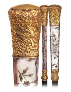 Appraisal: Ormoulu Mother of Pearl and Silver Dress Cane -Ca -Substantial