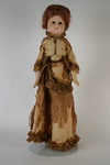 Appraisal: DOLL - wax over papier mache shoulder head with fixed