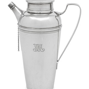 Appraisal: A Tiffany and Co Silver Cocktail Shaker First Half th