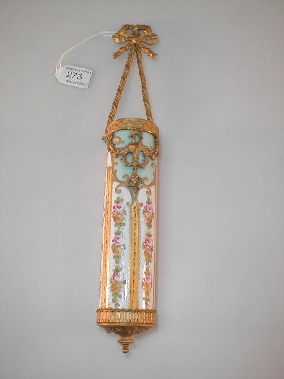 Appraisal: A th C French porcelain posy holder having an ormolu