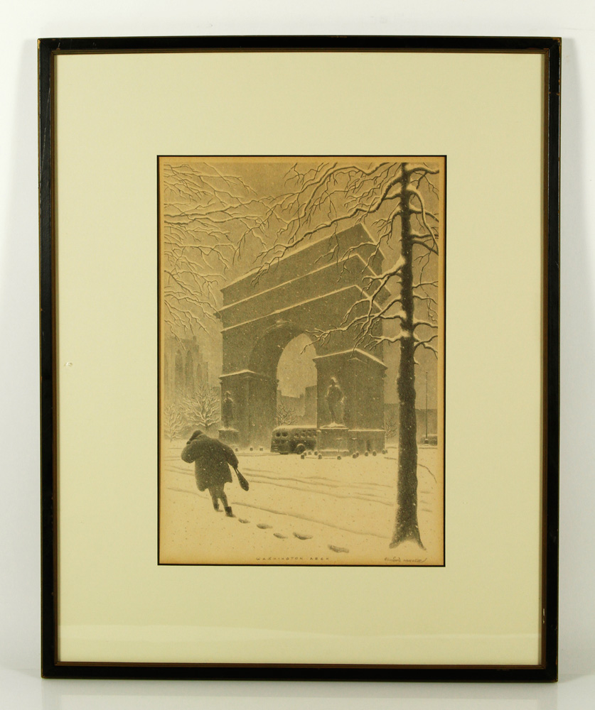 Appraisal: - Hoover Washington Arch Lithograph Ellison Hoover American - Washington